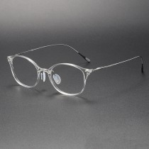 Clear Oval Plastic & Titanium Glass Frames LE1097 - Modern & Lightweight
