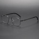 Computer Glasses with Clear Geometric Titanium Frames LE1072 - Tech-Savvy & Stylish