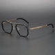 Black Frame Geometric Titanium Reading Glasses LE1072 - Sharp & Contemporary