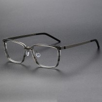 Clear Square Acetate & Titanium Glasses Frame LE1087 - Stylish & Lightweight