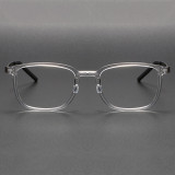 Clear Square Acetate & Titanium Prescription Glasses Frames LE1101 - Sleek & Durable