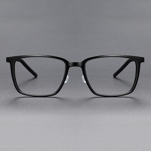 Black Frame Square Acetate & Titanium Progressive Readers LE1087 - Sleek & Advanced