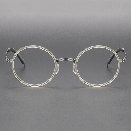 Clear Round Titanium Prescription Glasses LE1092 - Elegant & Durable
