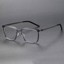 Transparent Square Acetate & Titanium Glasses Frames LE1087 - Chic & Modern