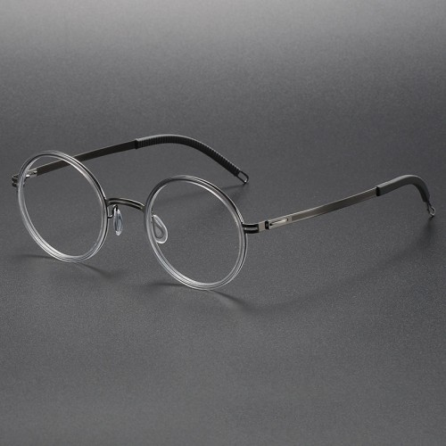 Clear Round Titanium Glasses Frame LE1092 - Chic Prescription Eyewear