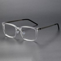 Clear Square Acetate & Titanium Glasses Frames LE1087 - Sleek & Durable