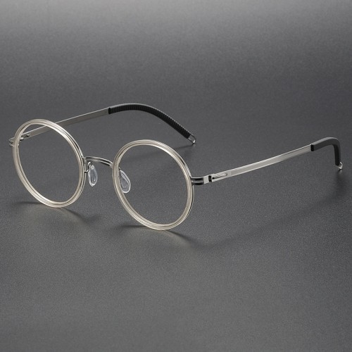 Clear Round Titanium Prescription Glasses LE1092 - Elegant & Durable