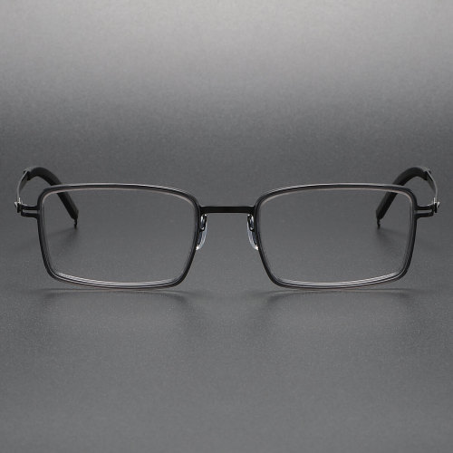 Men's Clear Frame Rectangle Titanium Reading Glasses LE1093 - Sleek & Durable