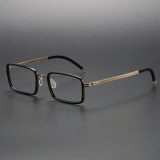 Black Rectangle Titanium Blue Light Glasses with Frames LE1093 - Modern Protection