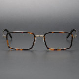 Tortoise Rectangular Titanium Bifocal Glasses Frames LE1093 - Classic & Functional