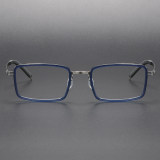 Blue Progressive Reading Glasses with Rectangle Titanium Frames LE1093 - Advanced & Stylish