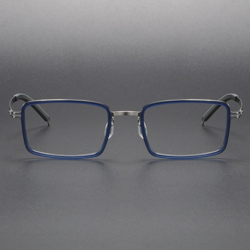 Blue Progressive Reading Glasses with Rectangle Titanium Frames LE1093 - Advanced & Stylish