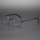 Men's Clear Frame Rectangle Titanium Reading Glasses LE1093 - Sleek & Durable