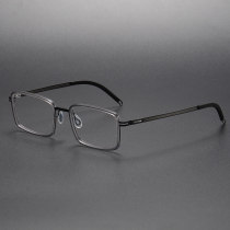 Men's Clear Frame Rectangle Titanium Reading Glasses LE1093 - Sleek & Durable