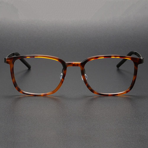 Tortoise Square Acetate & Titanium Blue Light Reading Glasses LE1101 - Smart & Protective