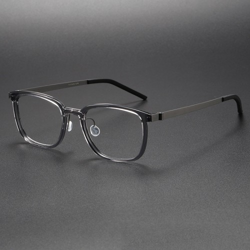 Progressive Readers with Clear Square Acetate & Titanium Frames LE1101 - Versatile & Clear
