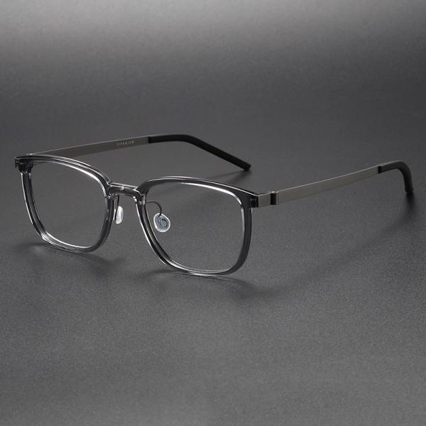 Progressive Readers with Clear Square Acetate & Titanium Frames LE1101 - Versatile & Clear
