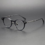 Clear Circle Frame Tinted Glasses with Acetate & Titanium LE1106 - Chic & Contemporary