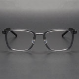 Progressive Readers with Clear Square Acetate & Titanium Frames LE1101 - Versatile & Clear