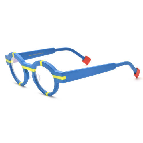 Blue Round Acetate Blue Light Glasses for Men LE0730 - Bold & Protective