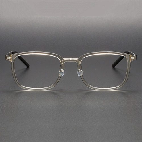 Clear Square Acetate and Titanium Blue Light Computer Glasses LE1101 - Sleek & Functional