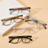 Brown Square Acetate Computer Glasses for Women LE0734 - Elegant & Functional