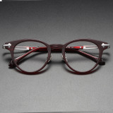Red Round Acetate & Titanium Progressive Readers LE1106 - Fashionably Functional