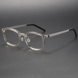 Clear Square Acetate and Titanium Blue Light Computer Glasses LE1101 - Sleek & Functional