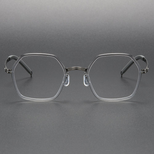 Screen Protection Glasses - Geometric Titanium & Acetate Frames LE1065