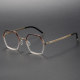 Geometric Glasses Frames LE1065_Brown - Gold