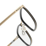 LE1059 Black Square Glasses - Modern Acetate & Titanium Design