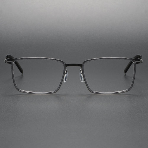 Night Vision Glasses for Driving LE1064: Black and Clear Rectangle Frame