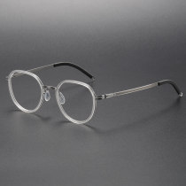 LE1056 Clear Glasses for Women - Chic Round Acetate & Titanium Frames