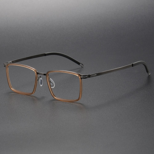 LE1064 Rectangle Glasses - Stylish Bifocals in Titanium & Acetate