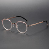 LE1056 Pink Glasses - Chic Round Frames for Women in Titanium & Acetate