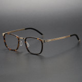 LE1059 Designer Blue Light Glasses - Square Frames in Titanium & Acetate
