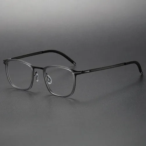 LE1059 Bifocal Readers - Sleek Black Square Eyeglasses in Titanium & Acetate