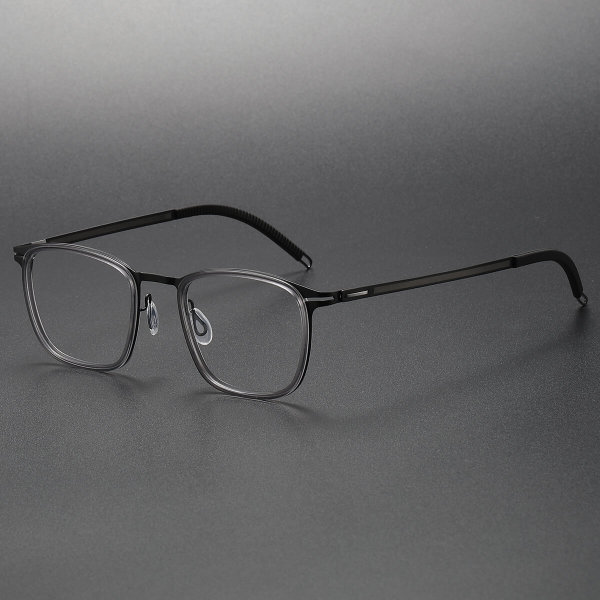 LE1059 Bifocal Readers - Sleek Black Square Eyeglasses in Titanium & Acetate