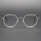 LE1056 Clear Glasses for Women - Chic Round Acetate & Titanium Frames