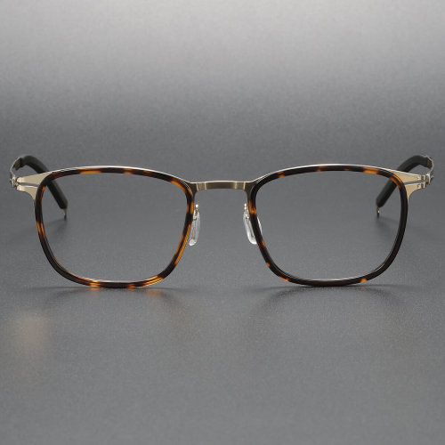 LE1059 Designer Blue Light Glasses - Square Frames in Titanium & Acetate