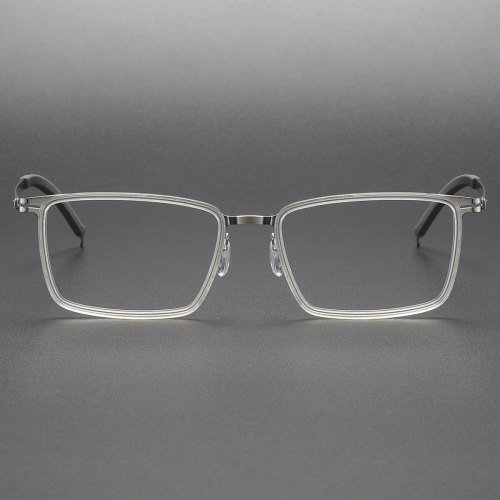 LE1064_Clear - Silver Transparent Glasses Frames - Tailored for Progressive Lenses