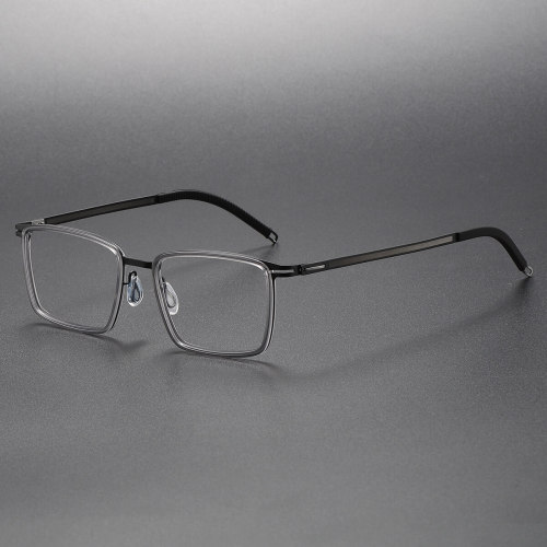 Night Vision Glasses for Driving LE1064: Black and Clear Rectangle Frame
