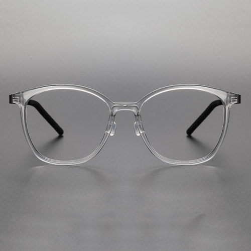 Transparent Frame Glasses LE1050 - Stylish Cat Eye with Gunmetal Arms