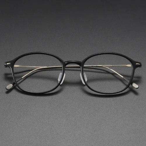 Progressive Reading Glasses LE1049 - Oval Black and Gold Frames