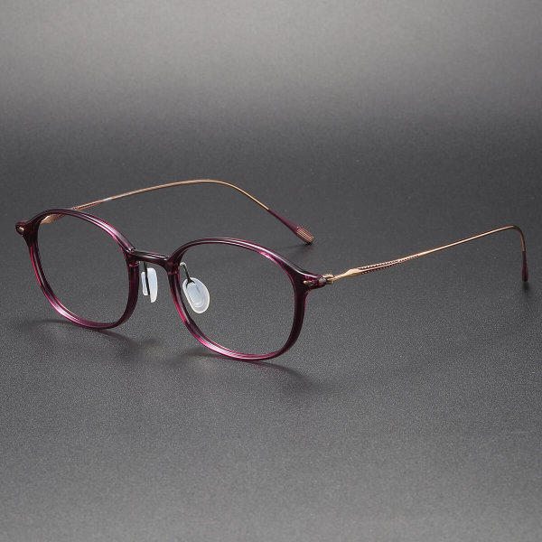 Purple Glasses LE1049 - Stylish Oval Frames in Titanium