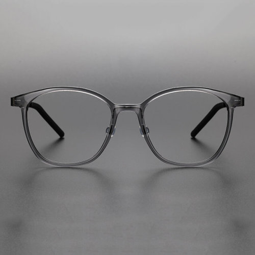 LE1050 Clear Blue Light Glasses - Large Square Frame in Titanium & Acetate