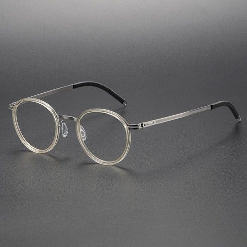 Glasses for Computer Use LE1046 - Trendy Round Frames in Titanium