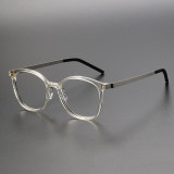 LE1050 Asian Fit Glasses - Comfortable Large Square Frames in Titanium & Acetate