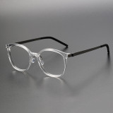 Transparent Frame Glasses LE1050 - Stylish Cat Eye with Gunmetal Arms