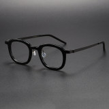 Thick Frame Glasses LE1045 - Big Round Acetate & Titanium Design